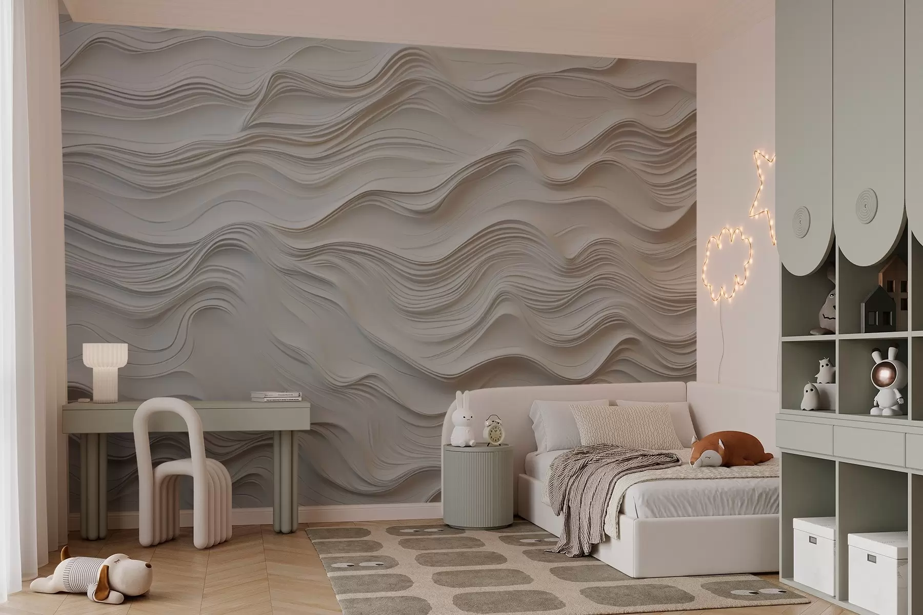 wall murals Abstract imitation of a relief wavy pattern w02790