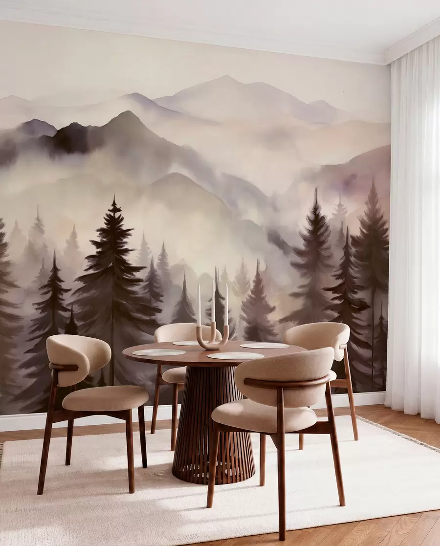 wall murals Mauve Ridges at First Light w08639v1