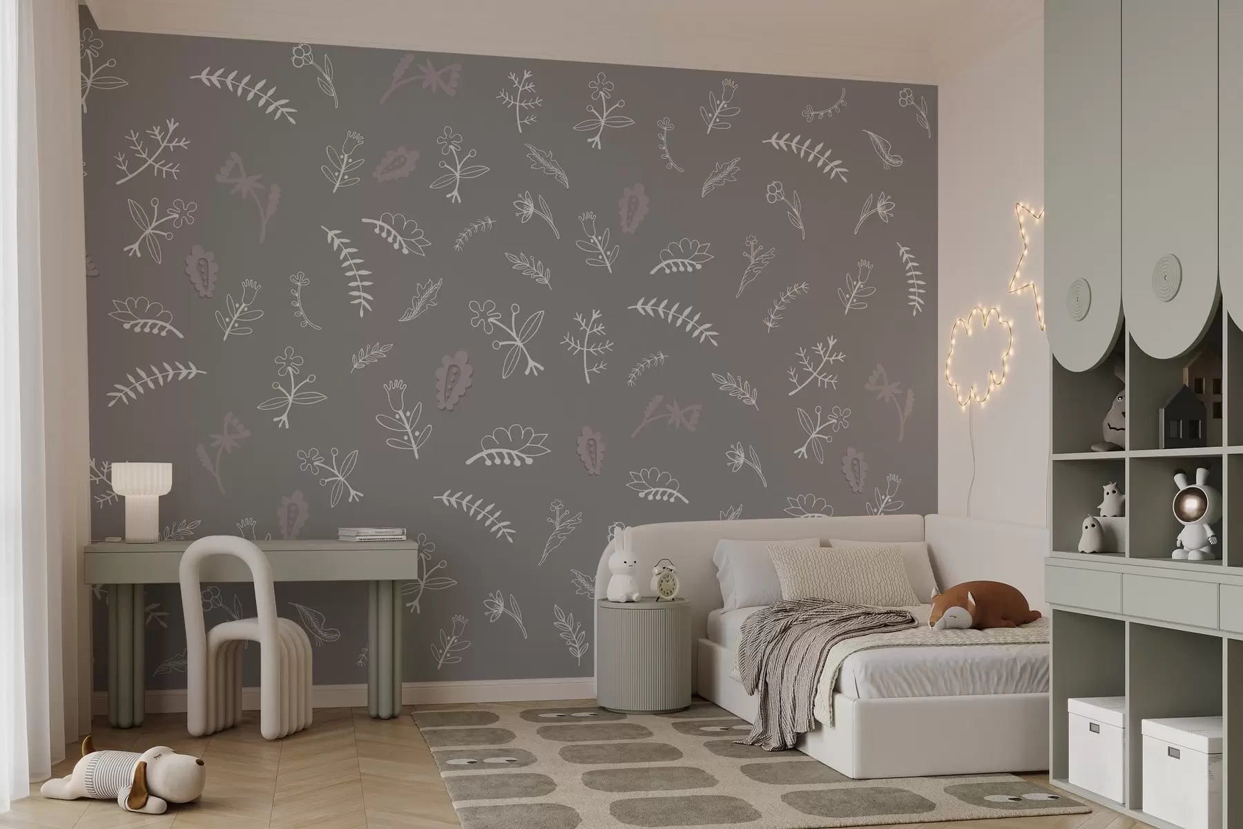 wall murals Delicate Floral Pattern with Subtle Accents w02776v1