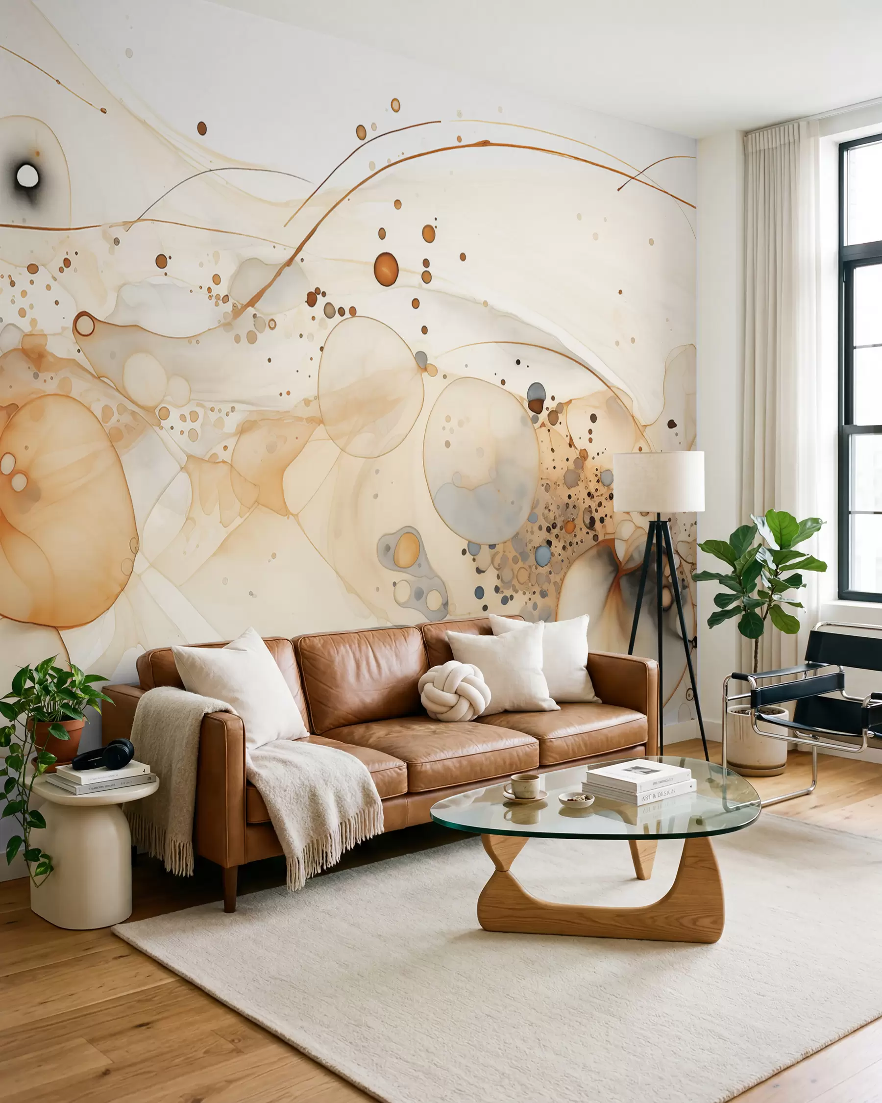 wall murals Amber Ink and Golden Orbits w02744