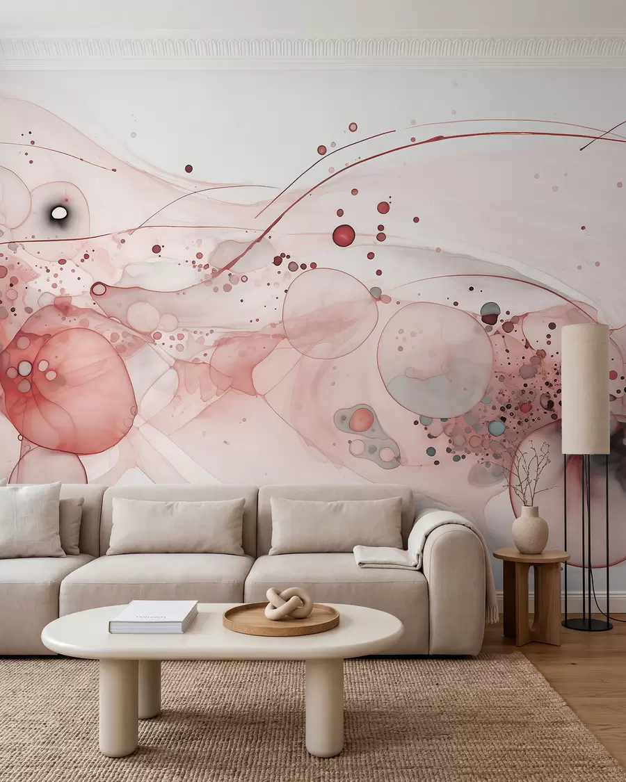 wall murals Rose Ink and Copper Orbits w02744v1