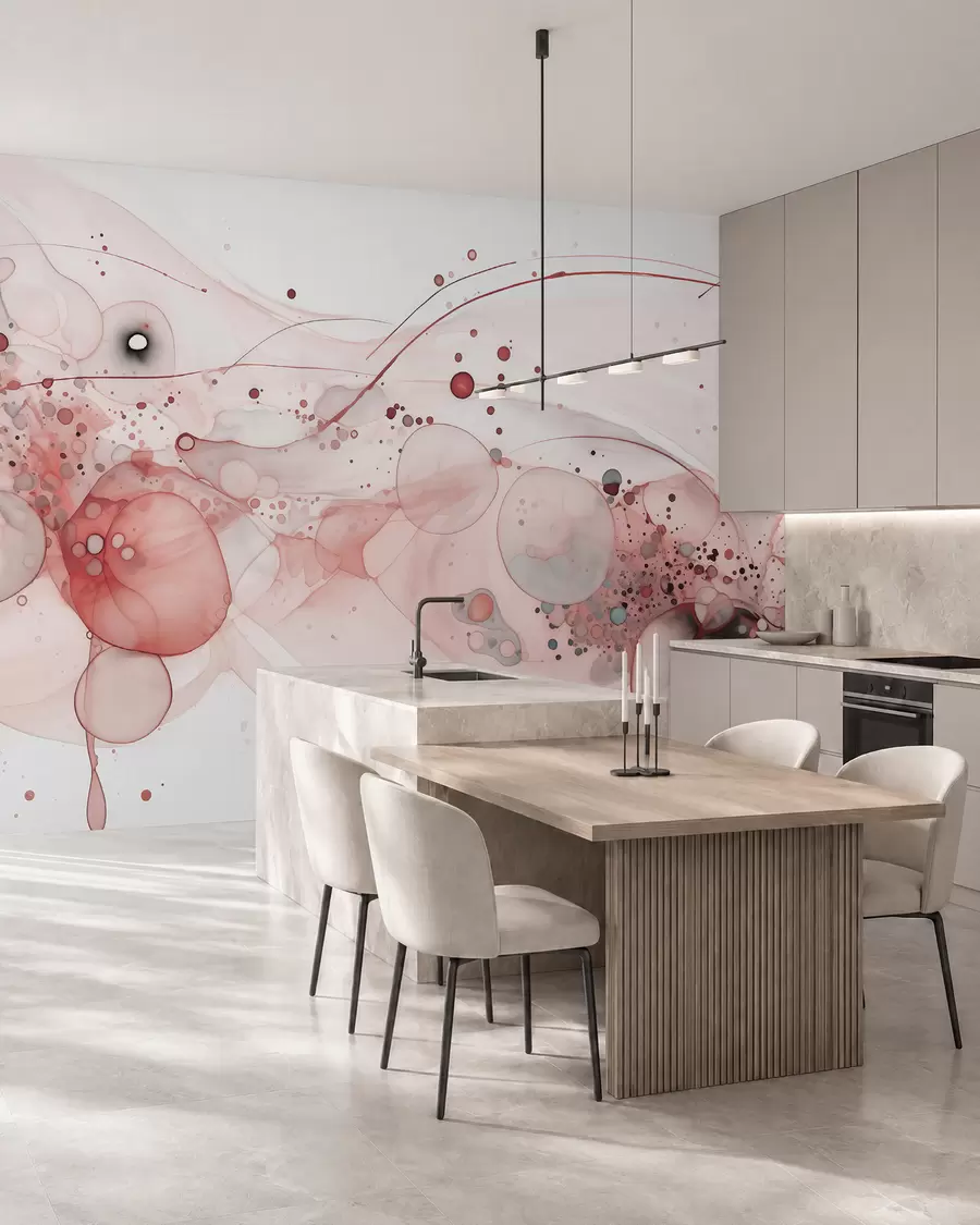 wall murals Rose Ink and Copper Orbits w02744v1
