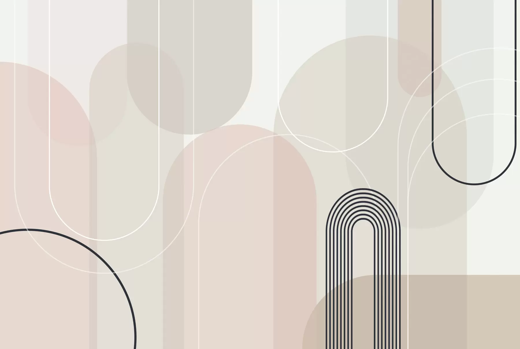 wall murals Stylish minimalist arches w02826
