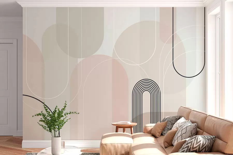 wall murals Stylish minimalist arches w02826