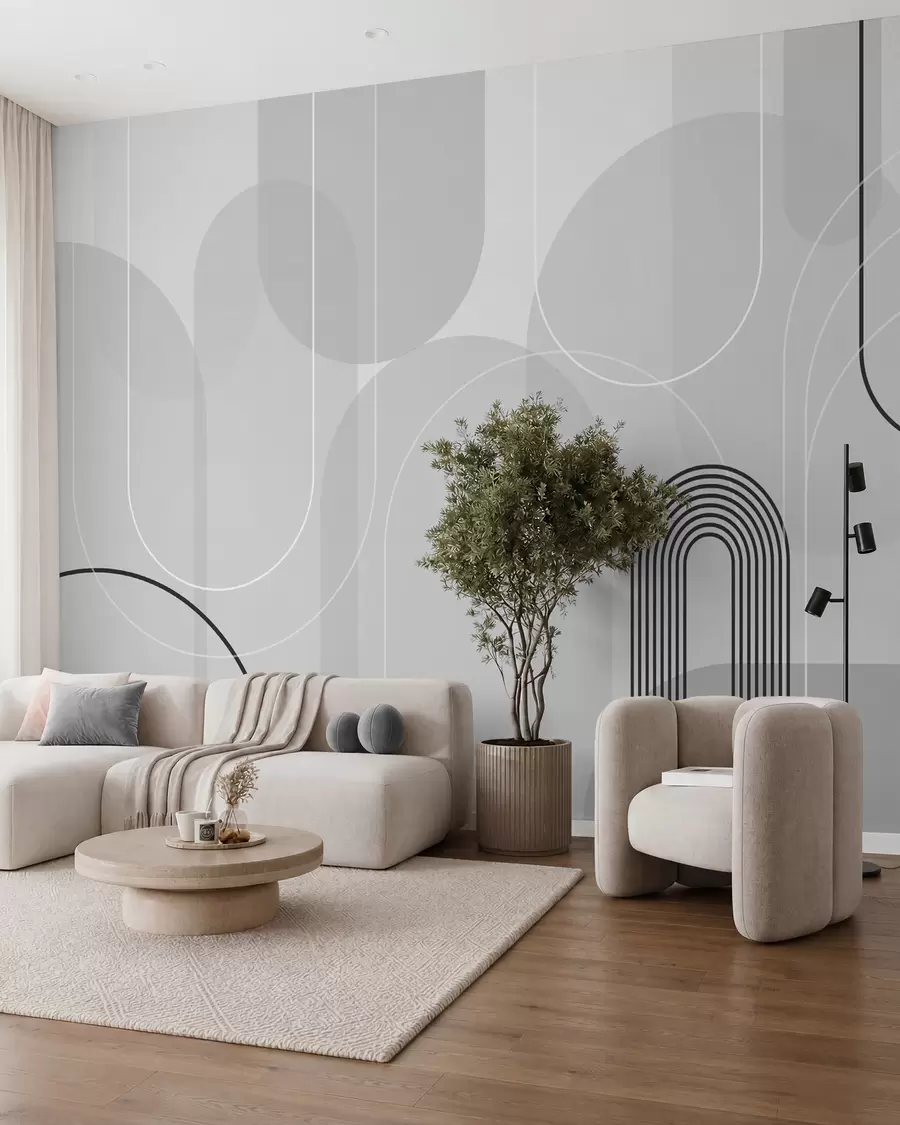 wall murals Arches in Silver Grey w02826v1