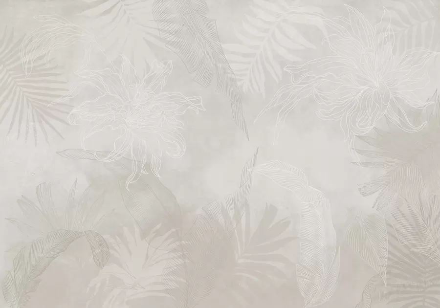 wall murals Tropical foliage with a grunge effect w02737v1