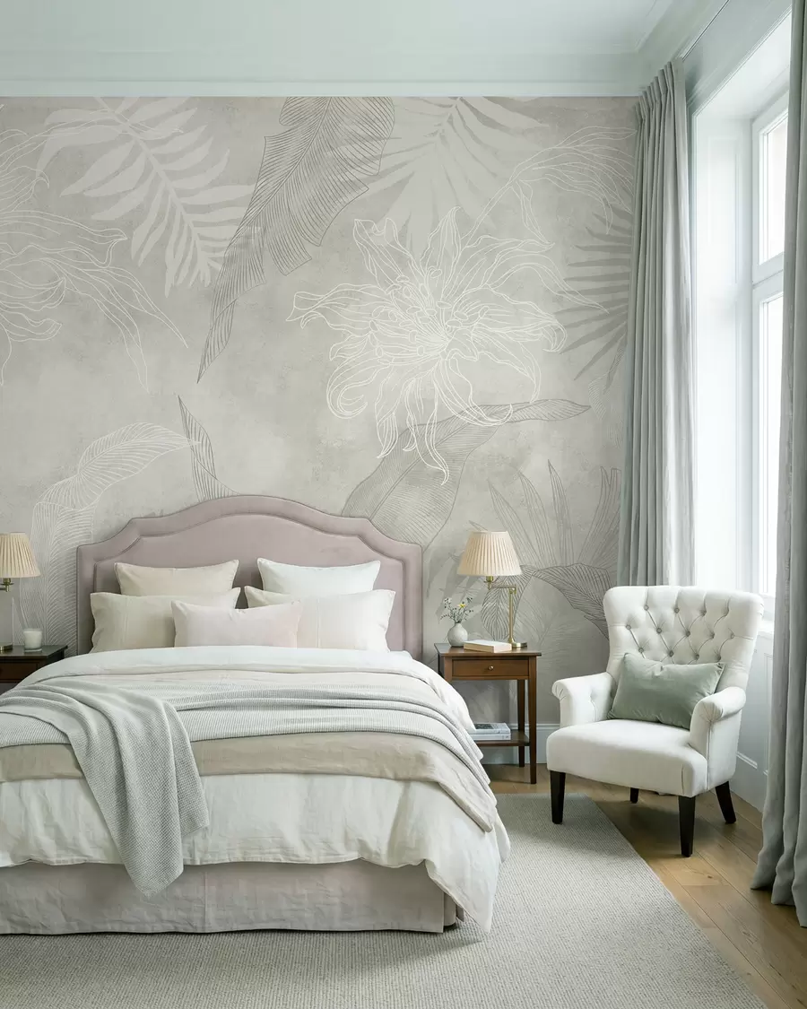 wall murals Misty Palm Fronds w02737v2