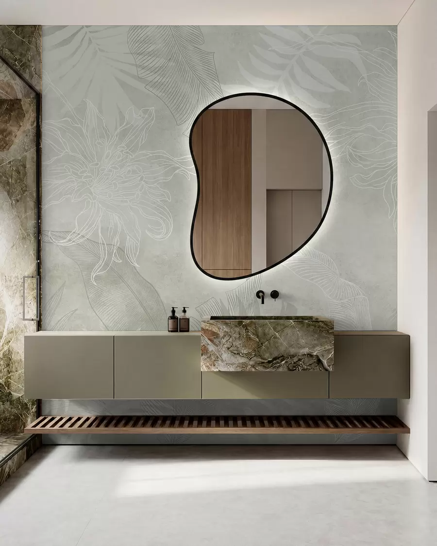 wall murals Misty Palm Fronds w02737v2