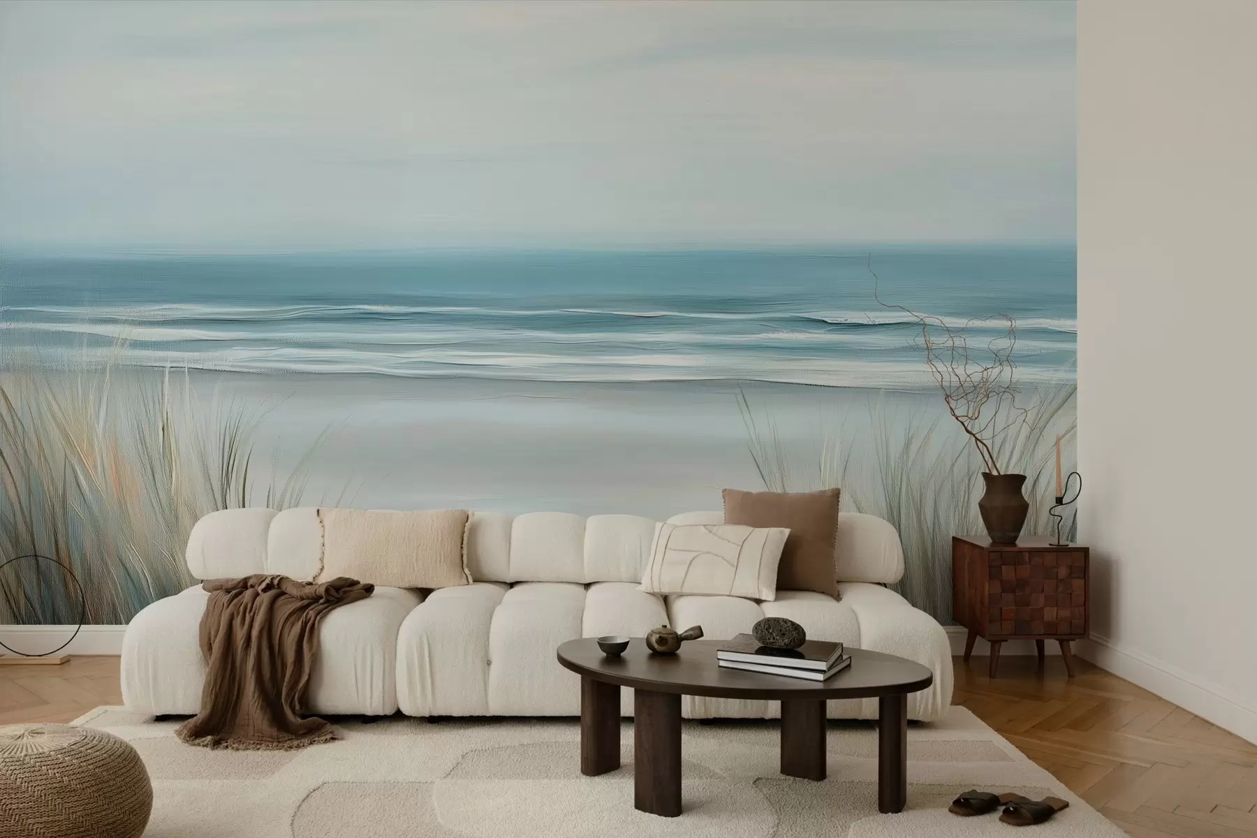 wall murals Landscape with a wild beach in the style of oil painting w02869