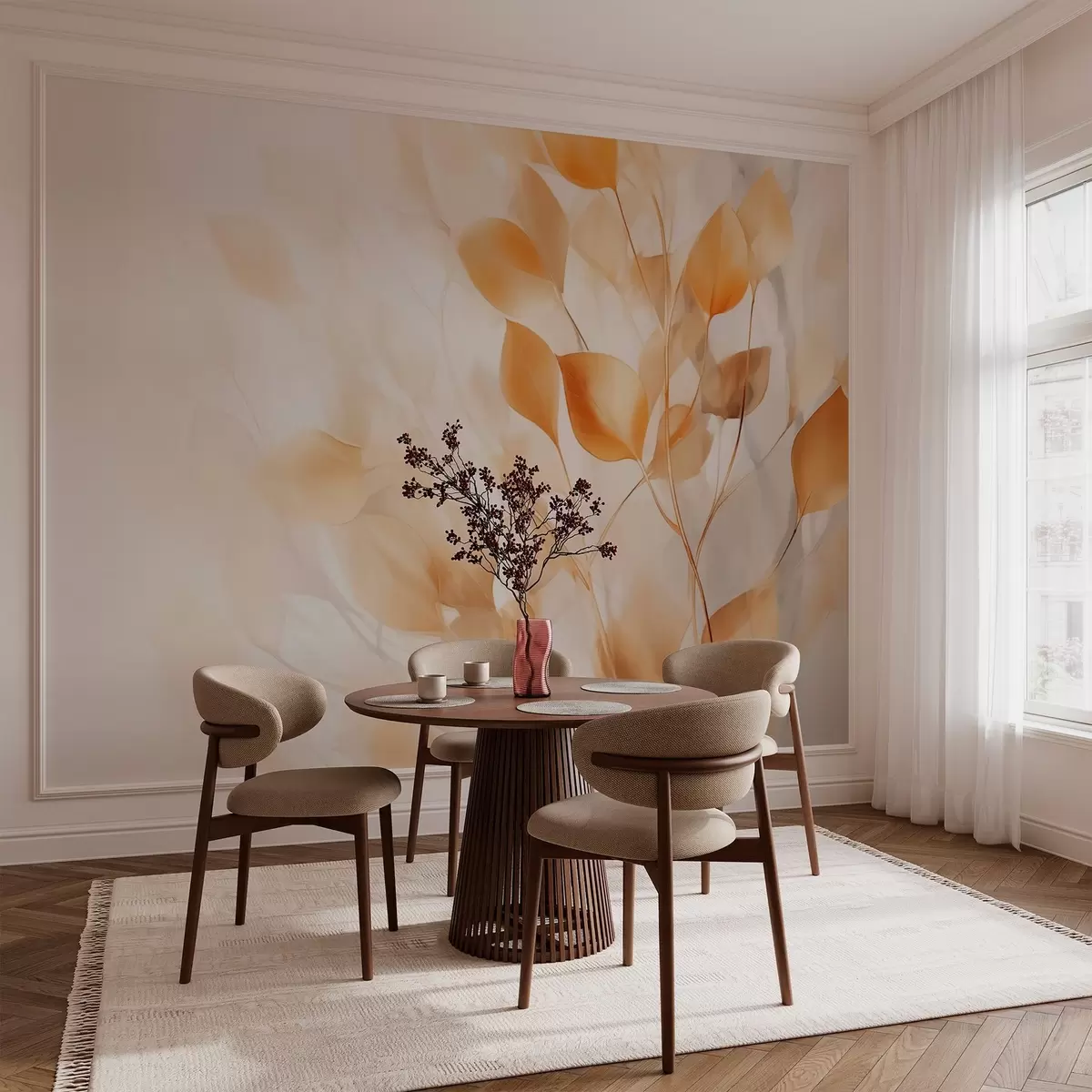 wall murals Abstract leaves imitation of watercolor w02887