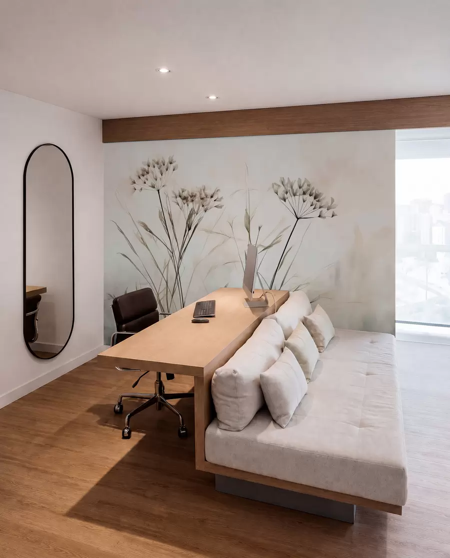 wall murals Herbs in watercolor blurry style w02920