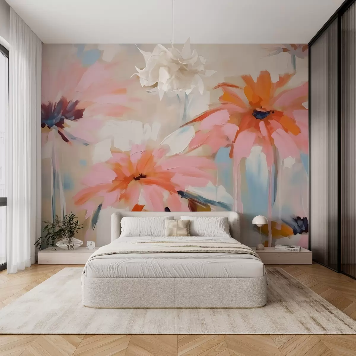 wall murals Abstract flowers imitation painting w02926