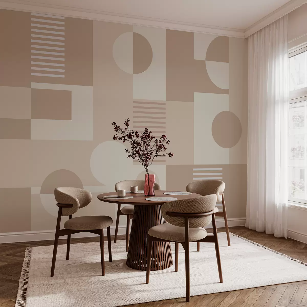 wall murals Geometric shapes in pastel colors w02916v1