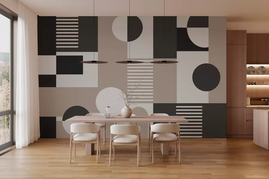 wall murals Geometric shapes in dark colors w02916v3