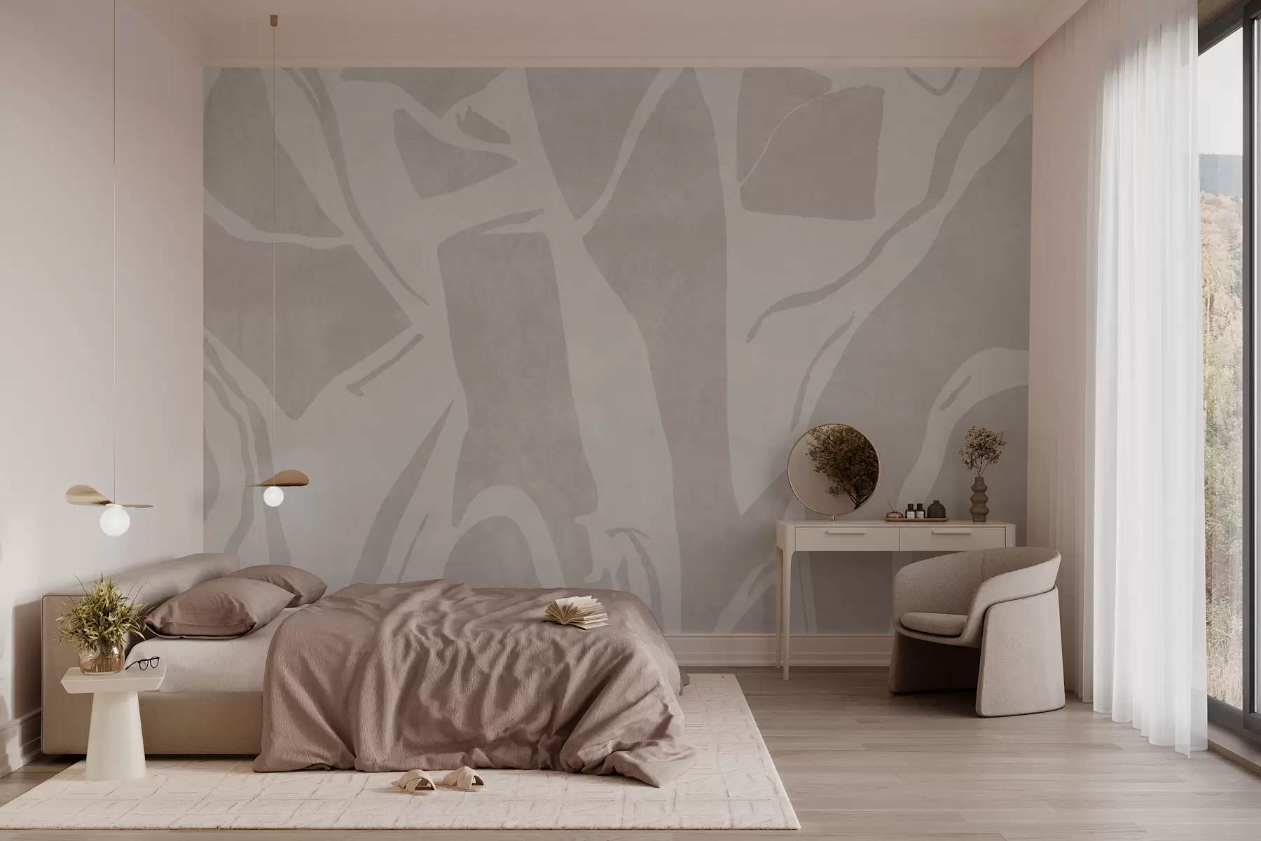 wall murals Abstract geometric grunge wallpaper in pastel colors w02917v3