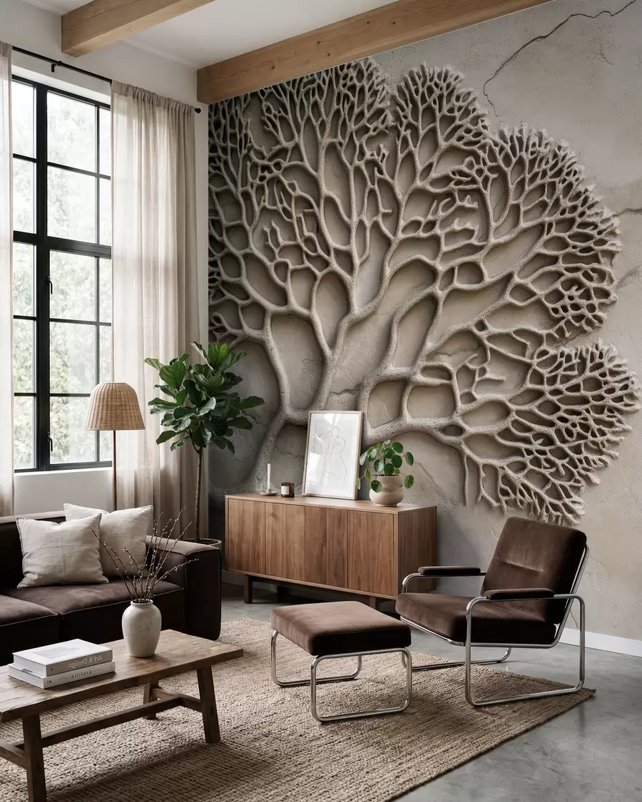 wall murals Carved Leaf Echoes w02908