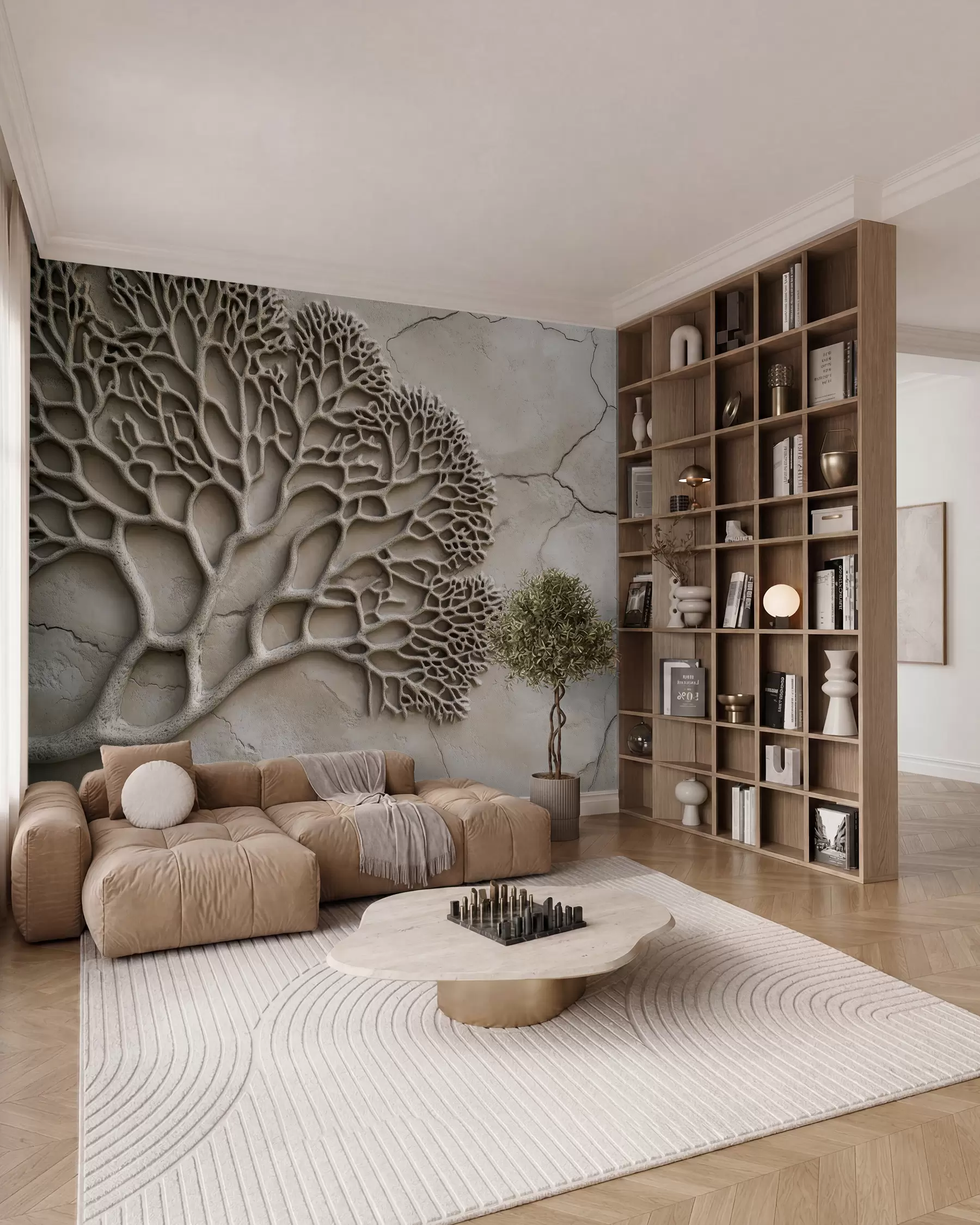 wall murals Carved Leaf Echoes w02908