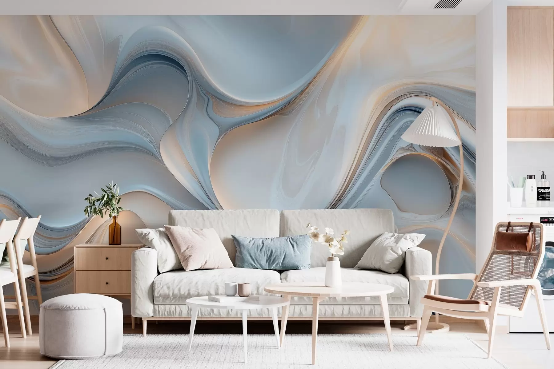 wall murals Wallpaper in the style of liquid texture w02909