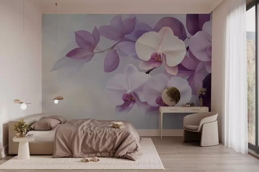 wall murals Composition with archives in purple shades w02910