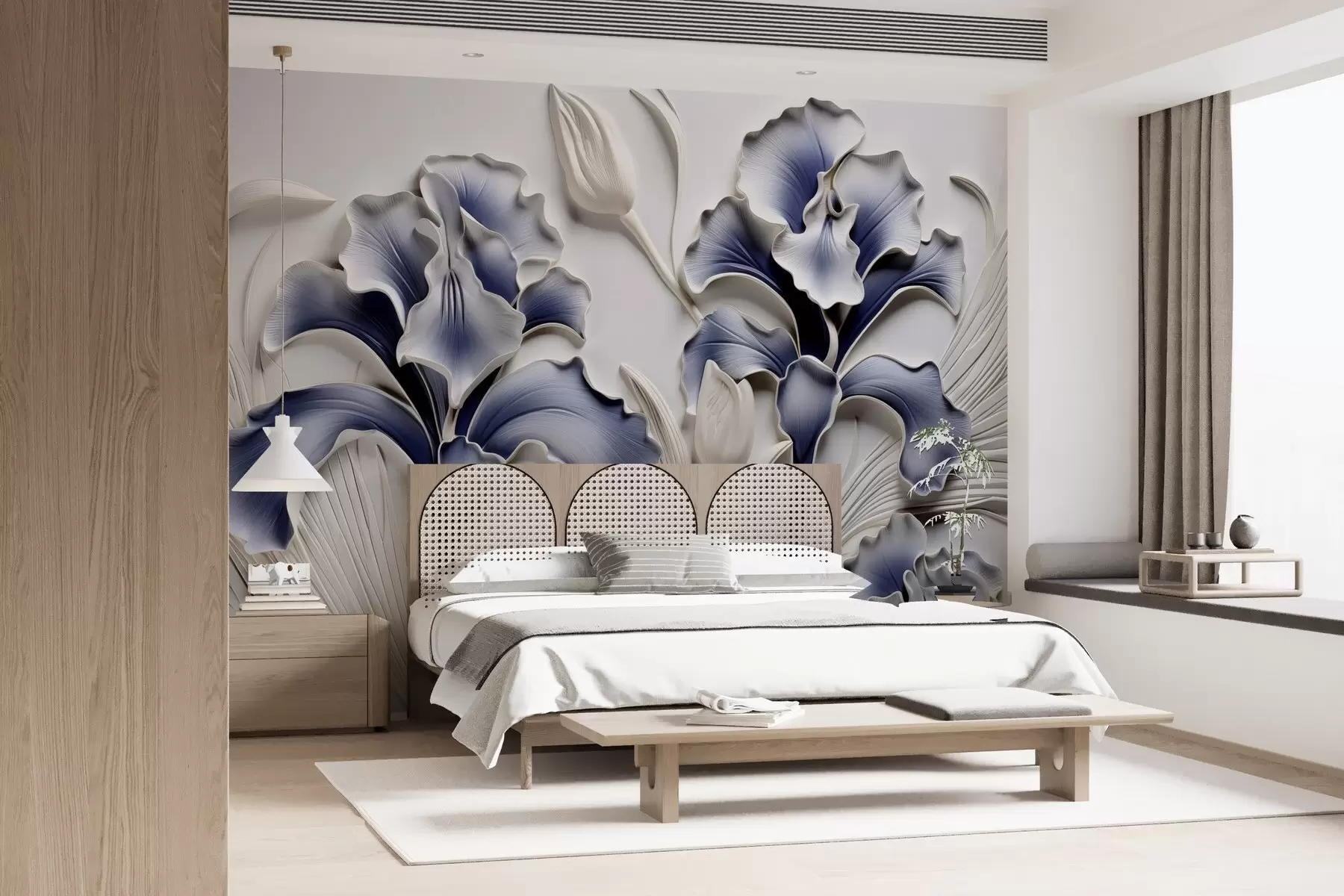 wall murals Volumetric irises sculpting w02970