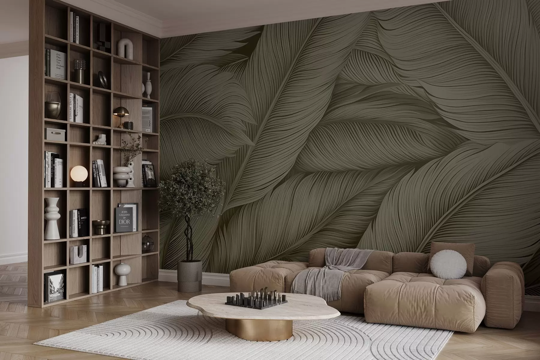 wall murals Large painted feathers w02973v2