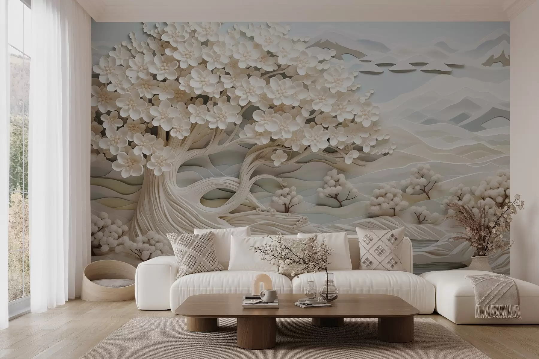 wall murals Magical tree over water w02974