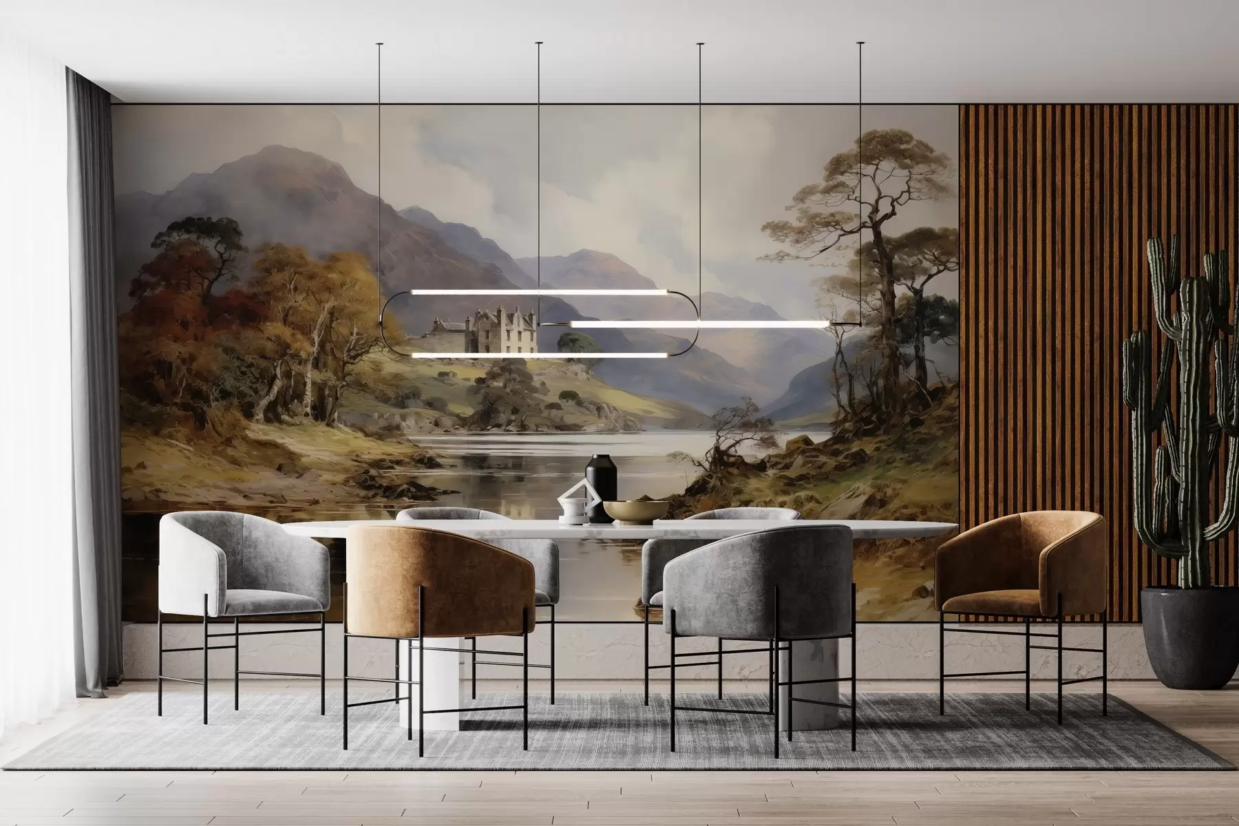 wall murals Watercolor view of mountains w02975