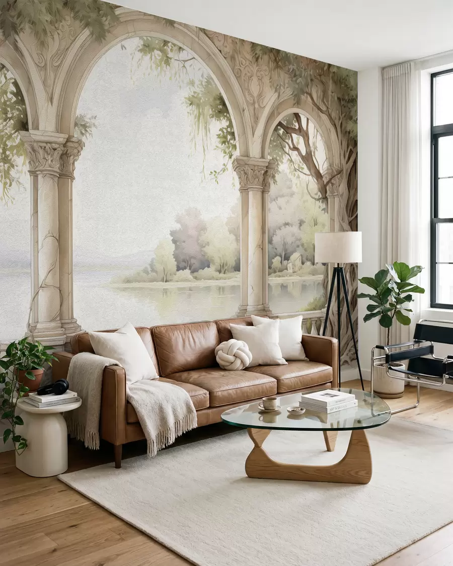 wall murals Drawing in oil style of arch w02976