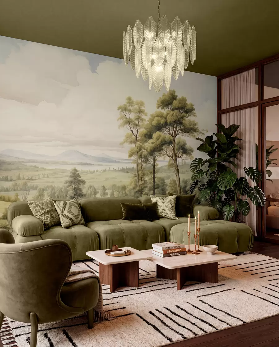 wall murals Pines above the Valley w02978