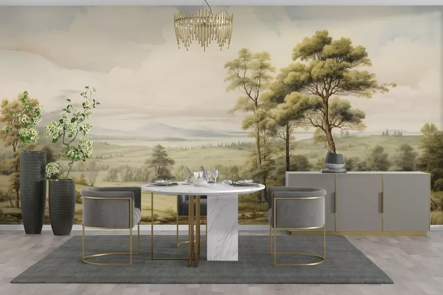 wall murals Modern watercolor landscape w02978