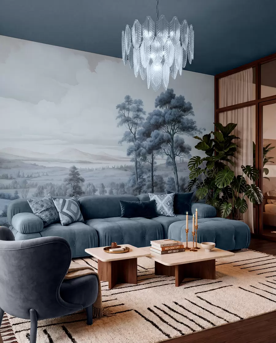 wall murals Modern watercolor landscape w02978v1
