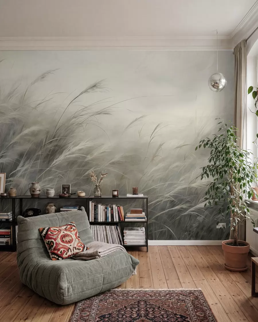 wall murals Windswept Meadow in Sand w02985