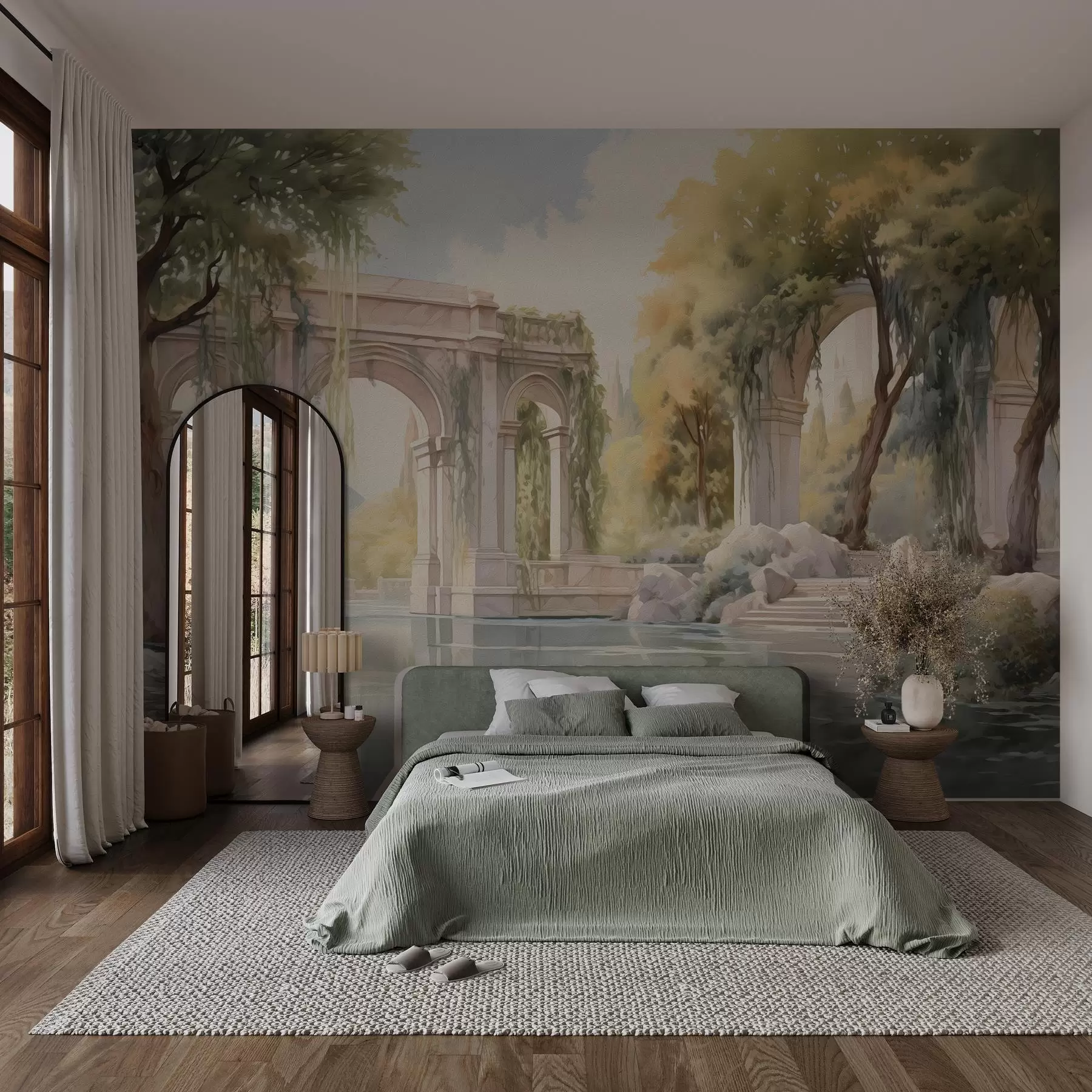 wall murals Painted landscape in oil style w02989