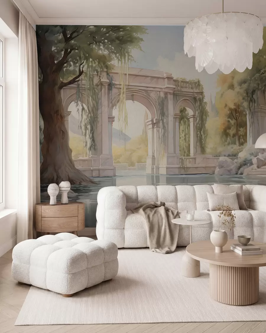 wall murals Painted landscape in oil style w02989