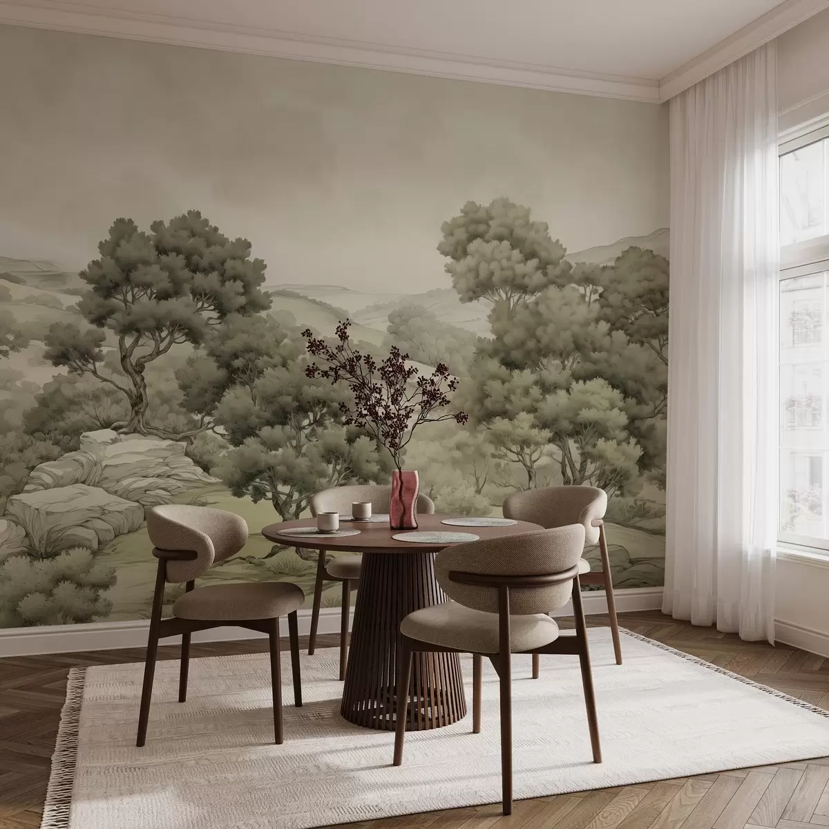 wall murals Painted landscape w02992