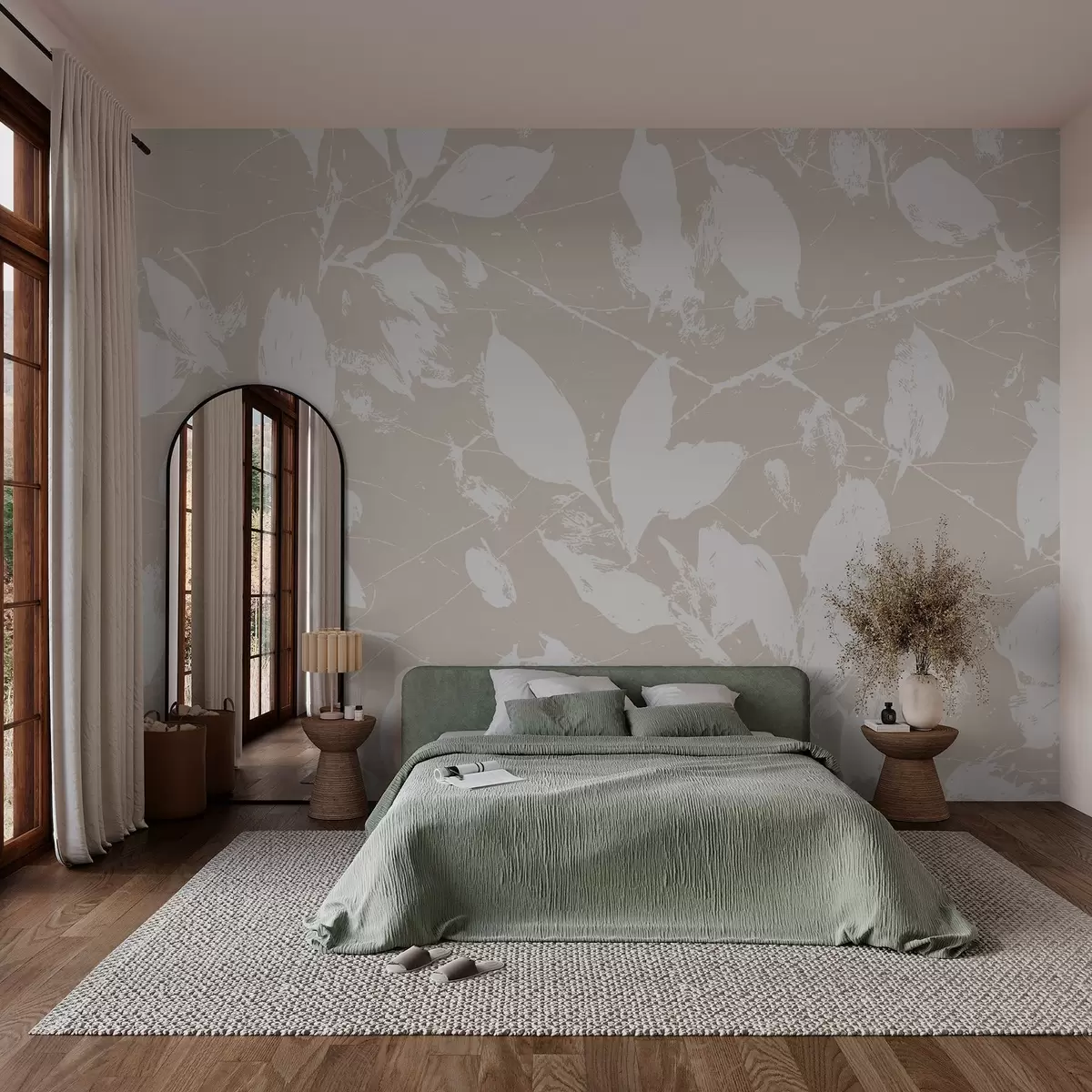 wall murals Minimalist pattern of white spots w02936v2