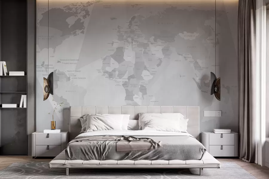 wall murals World map and geometry w03006v1