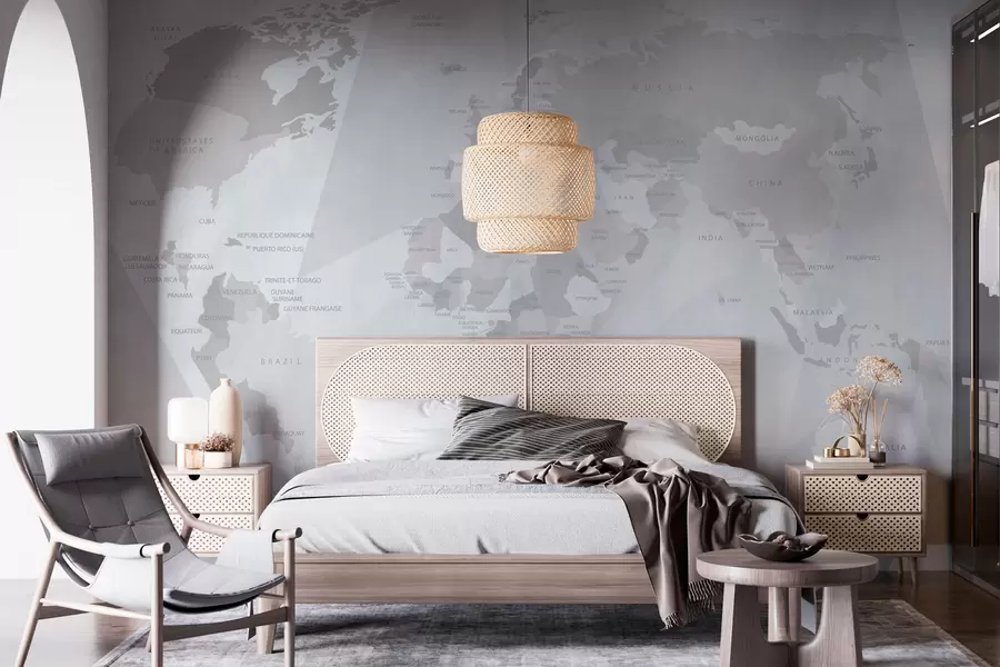 wall murals World map and geometry w03006v2