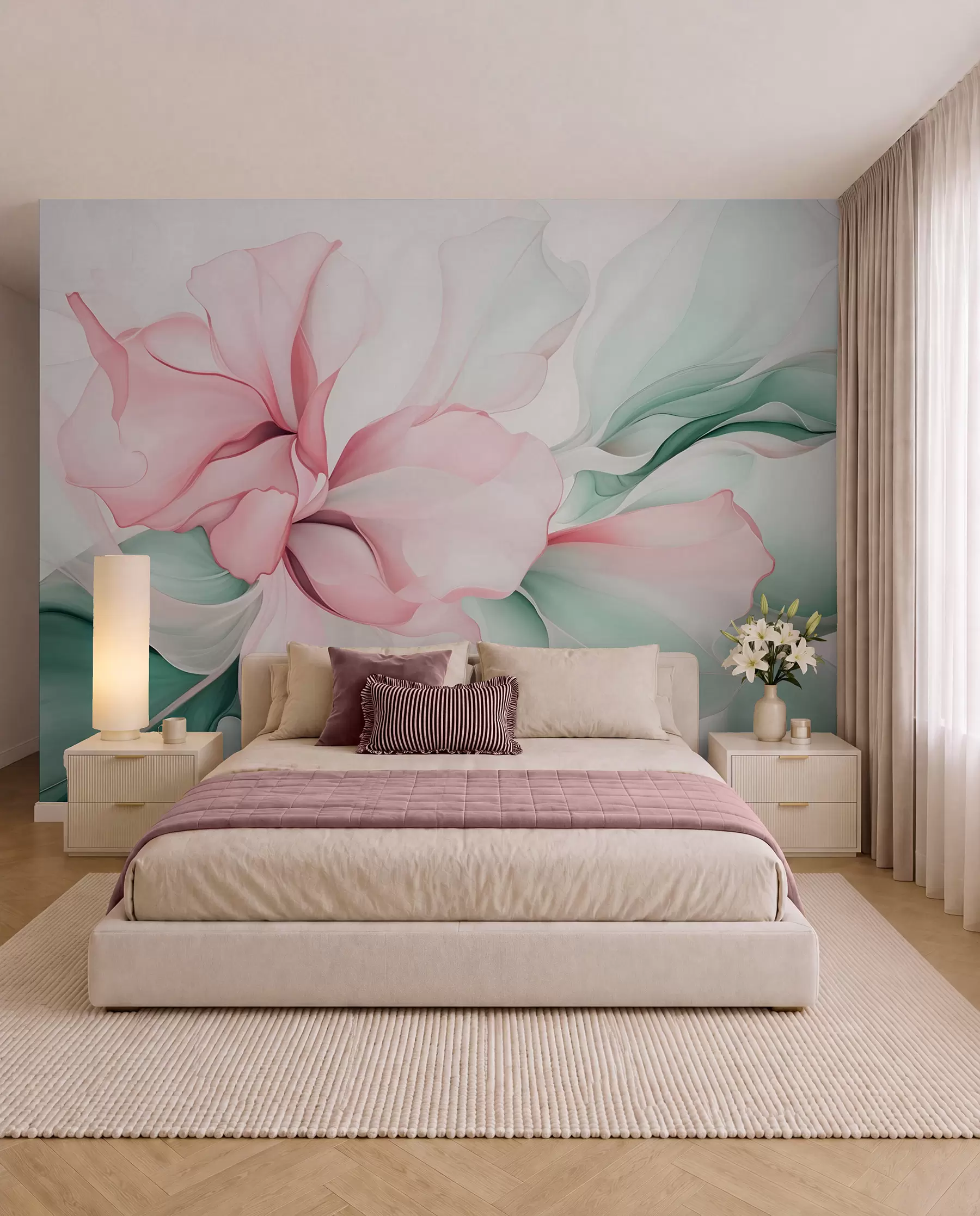 wall murals Petals of Rose and Sage w08701v1