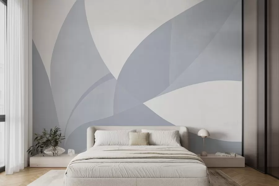 wall murals Minimalist abstract art in blue tones w08711