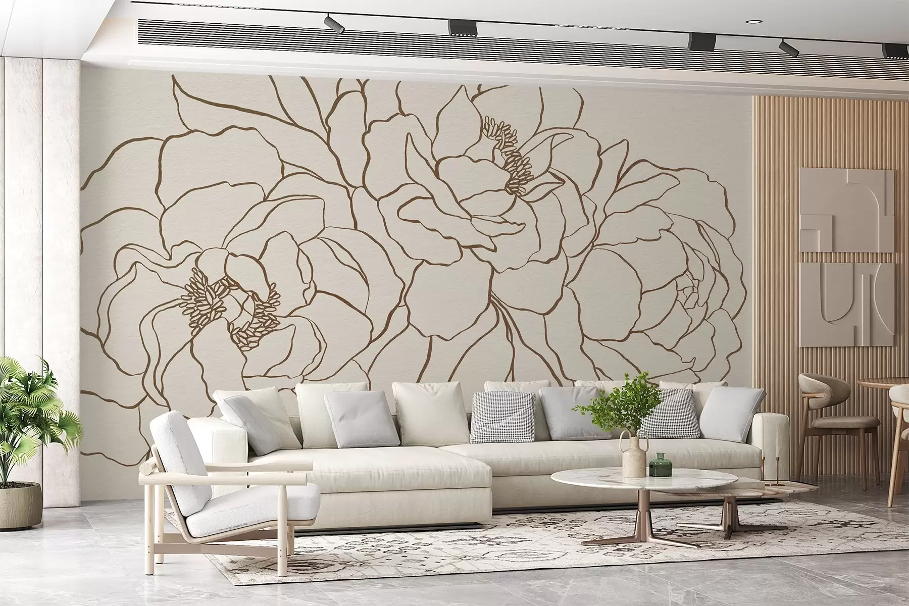 wall murals Minimalistic roses w08714