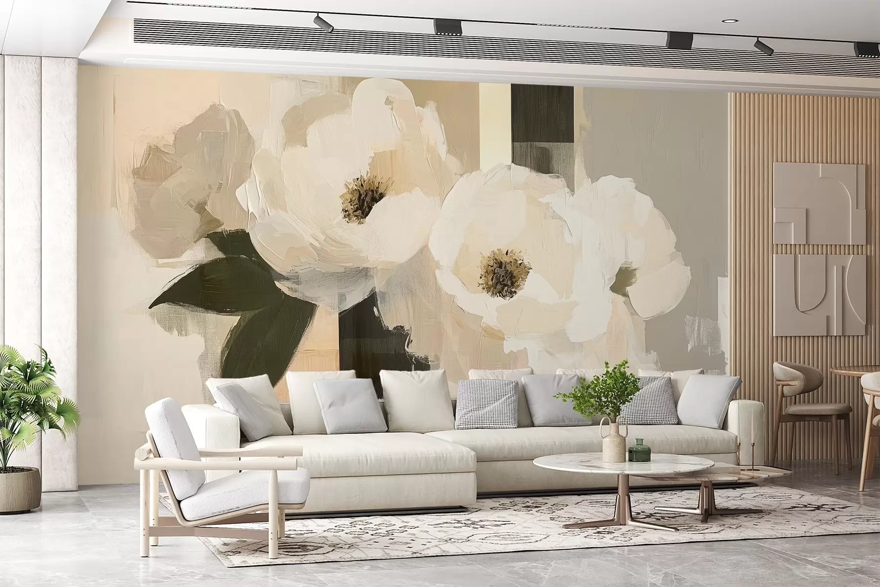 wall murals Flowers in acrylic style, abstraction w08715