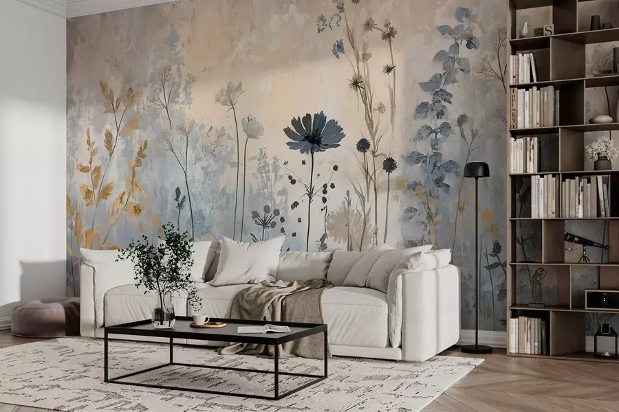 wall murals Wildflowers in an abstract manner w03022