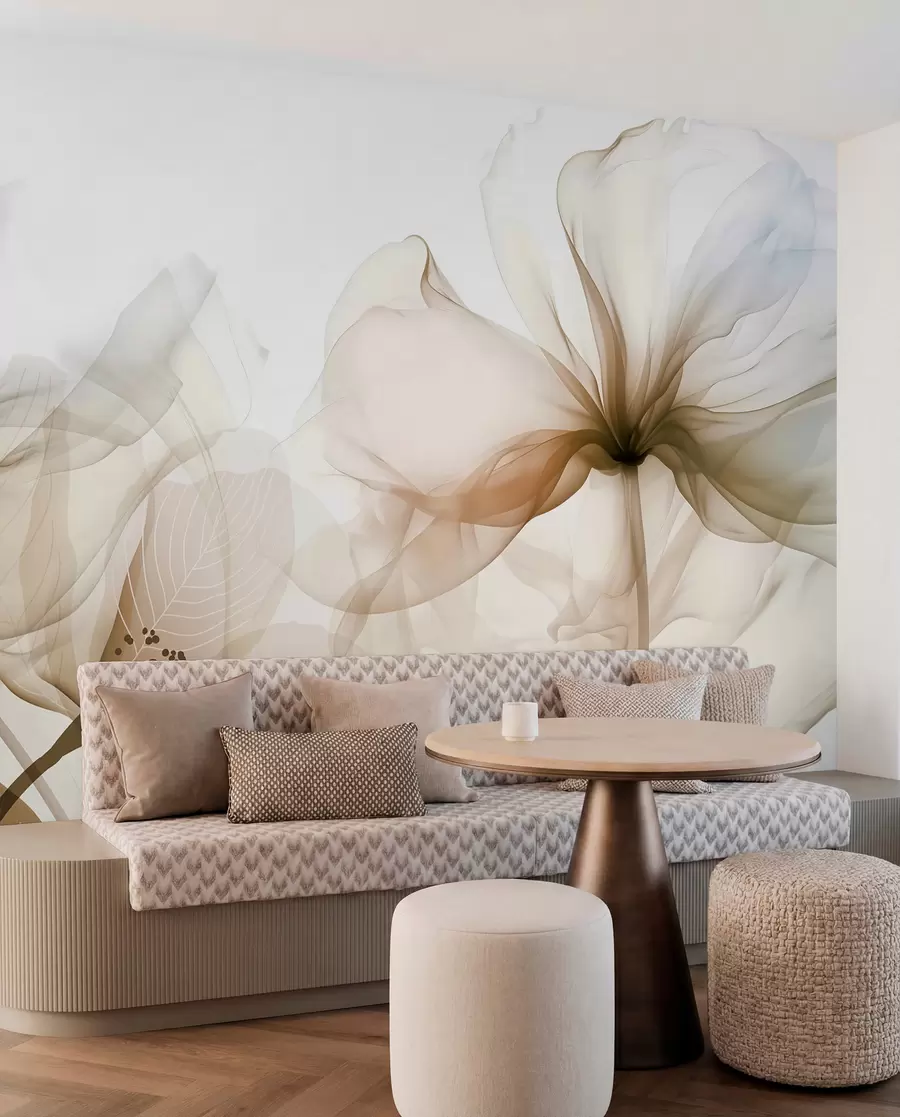 wall murals Sepia Petals w08742v1