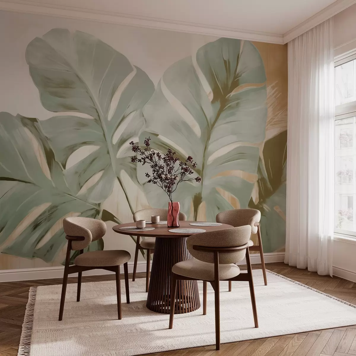 wall murals Tropical leaves w03050