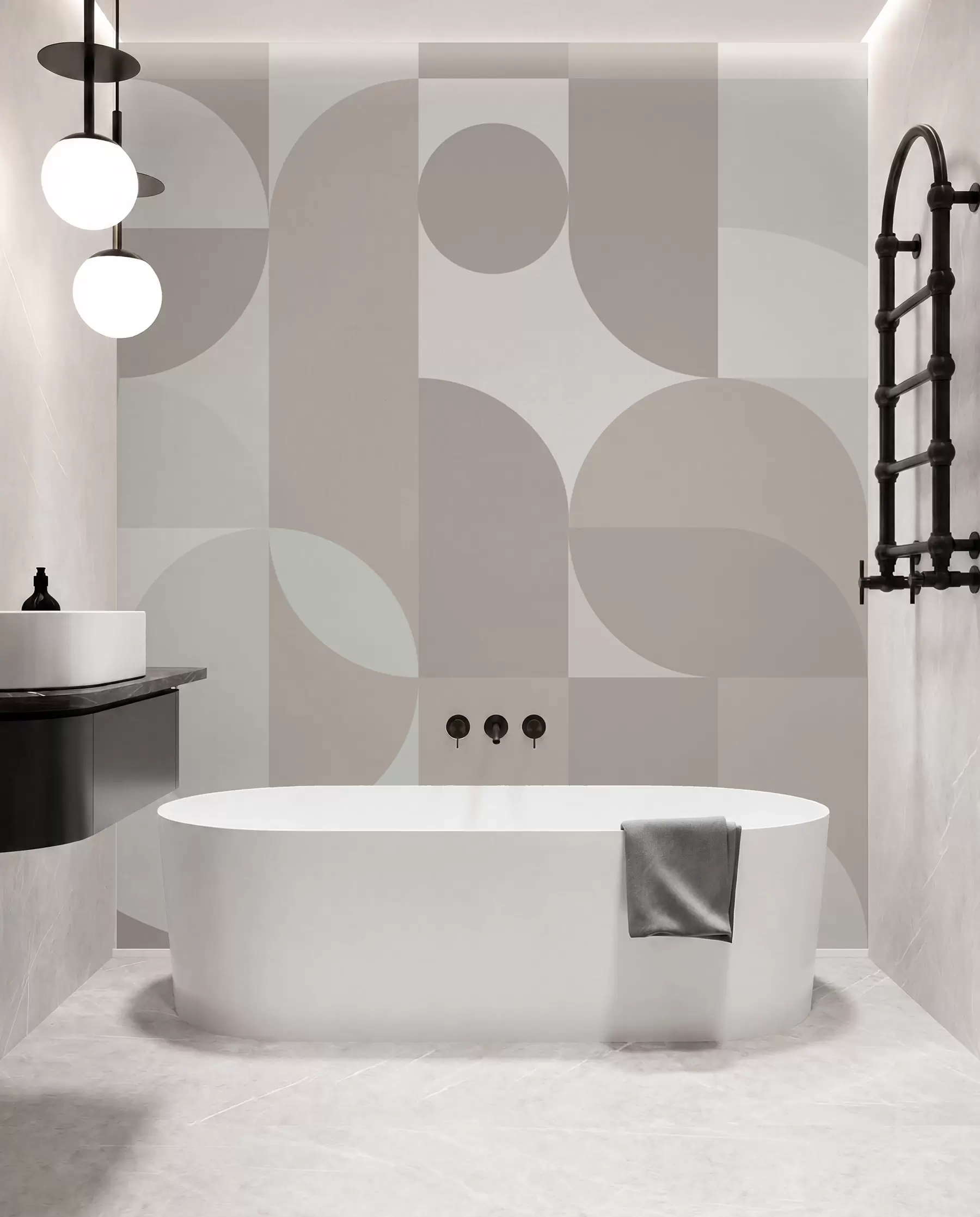 wall murals Rounded Rhythm w03058