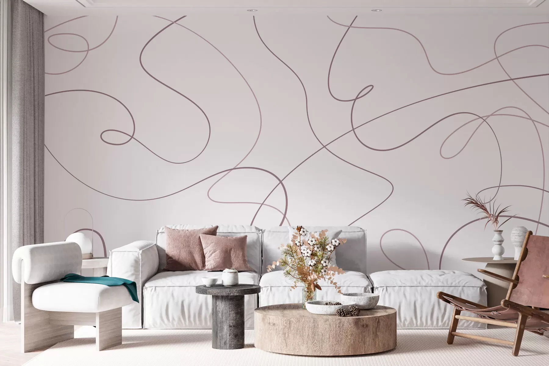 wall murals Abstract stylish lines w03061