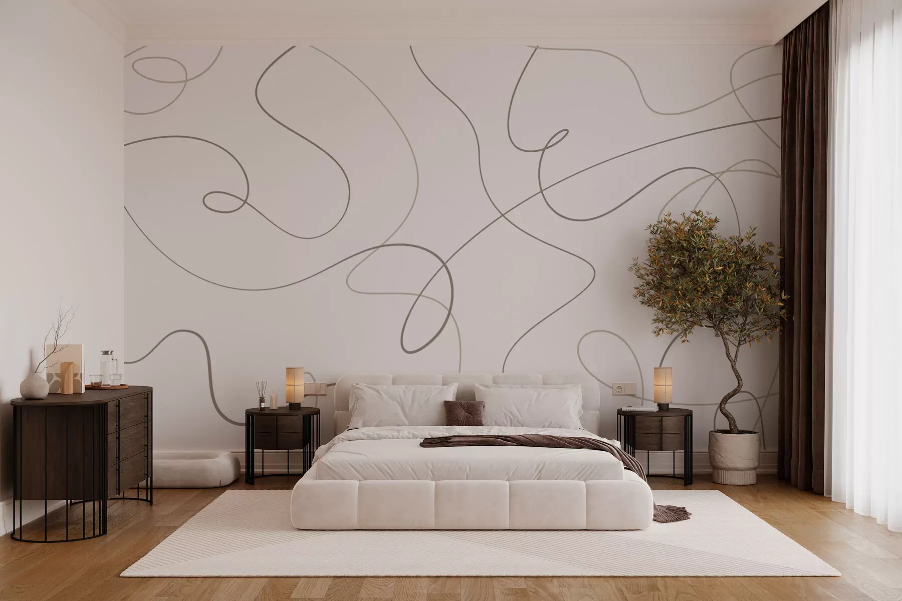 wall murals Abstract stylish lines w03061v3