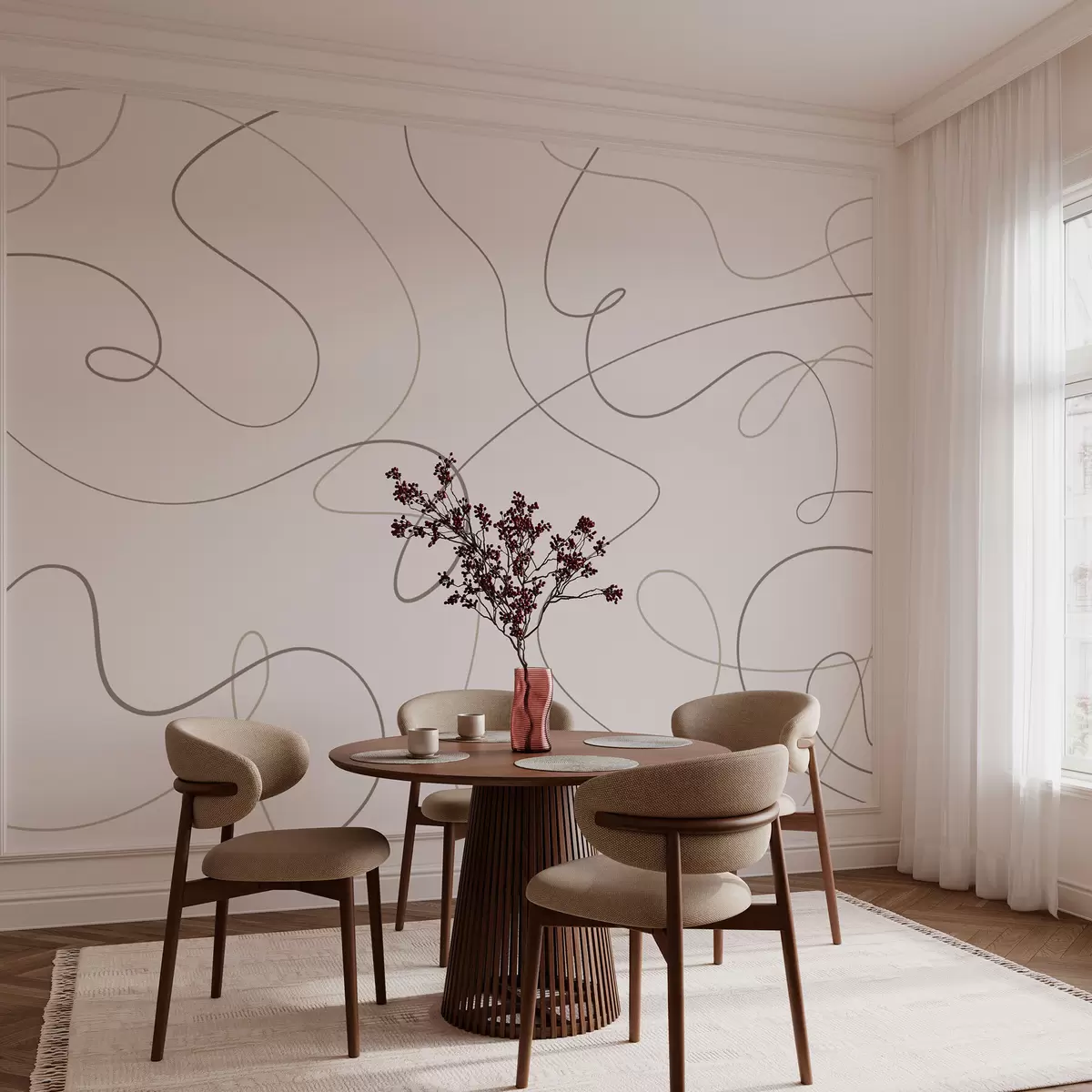 wall murals Abstract stylish lines w03061v3