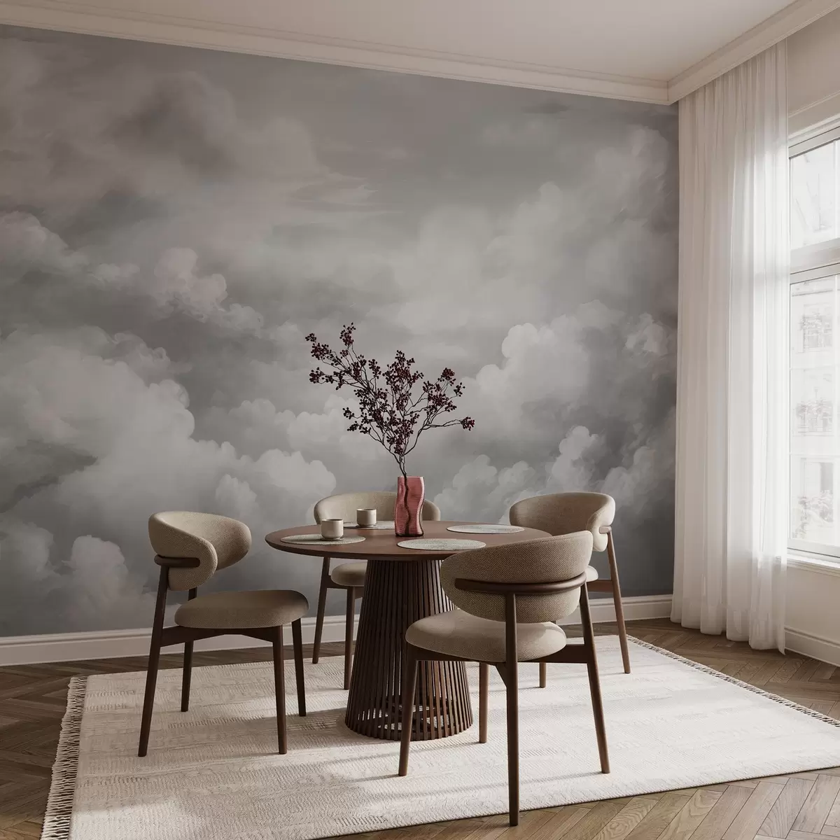 wall murals oluminous clouds in shades of gray w03047v1